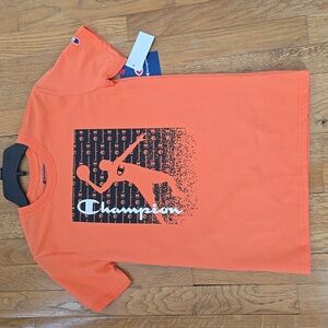 CHAMPION BRAND SIGNATURE BOY'S ORANGE SHORT SLEEVE TEE-SHIRT SIZE LARGE 14-16